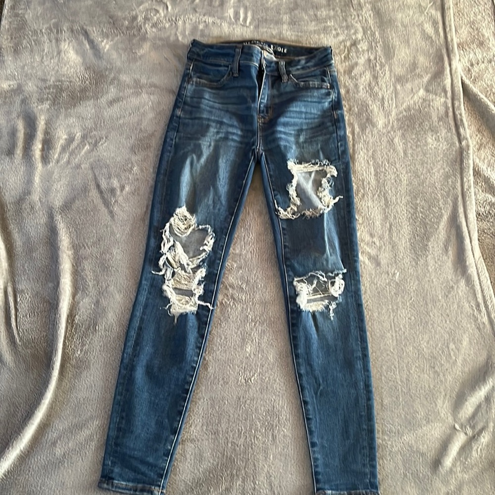 AE Next Level Ripped High Waisted jegging